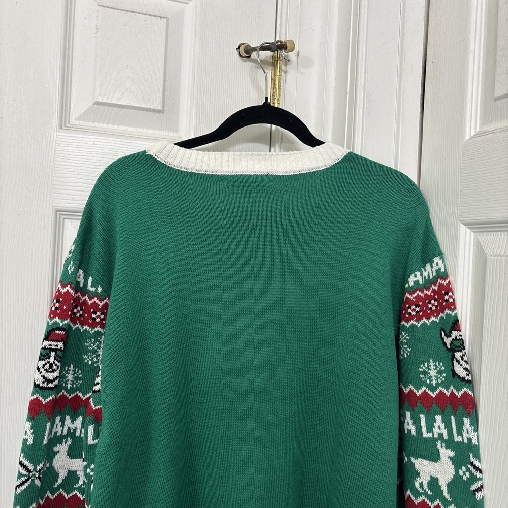 Celebrate Together Ugly Christmas Sweater Fa La La Llama Green Knit XXL - Picture 6 of 9